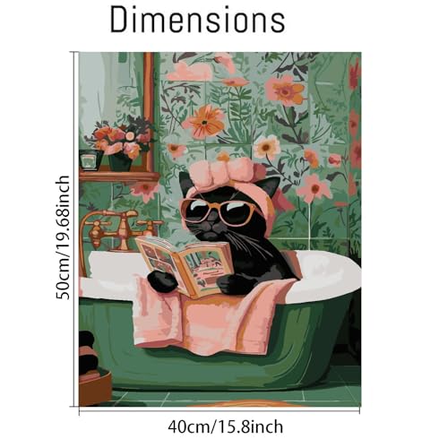 Canrichshop Black Cat Paint by Number for Adults,Funny Animal Painting by Numbers,DIY Acrylic for Beginners Unframed,Easy Paint by Numbers Adults on Canvas for Decor 16x20inch