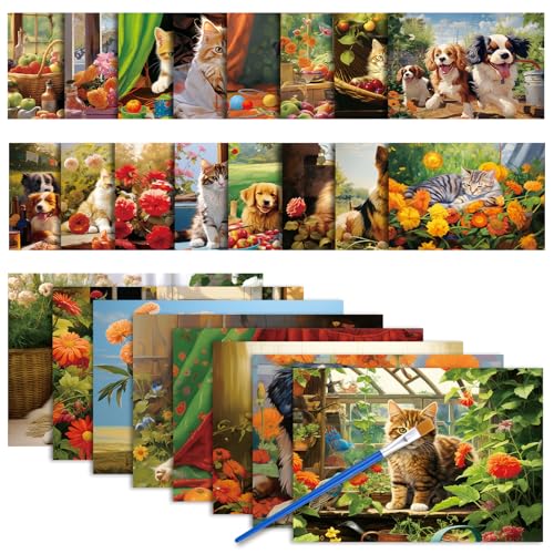 24Pcs Dementia Products for Elderly Reusable Water Painting Set for Seniors - color: Pet