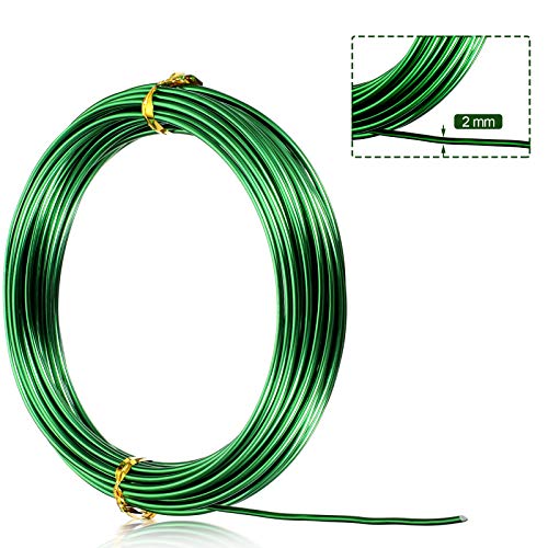 1 Roll Tecunite Aluminum Wire Craft Wire, 10 M X 2 mm, Green | TecUnite Aluminum Craft Wire for Sculpting,10 M X 2 Mm,Green,1 Roll - color: Green, size: 10000 mm x 2 mm
