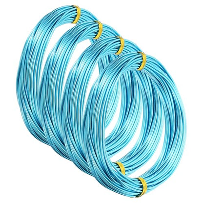PATIKIL Aluminum Jewelry Wire, 4pcs Bonsai Wire, 10m/32.8ft, 1.5mm/14 Gauge, Blue - color: Blue, size: 1.5mm x 32.8ft