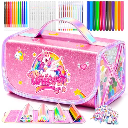 DreamyCandy 70 Pcs Washable Markers Set for Kids 4-8, Unicorn Art Set Gifts - color: Pink Unicorn