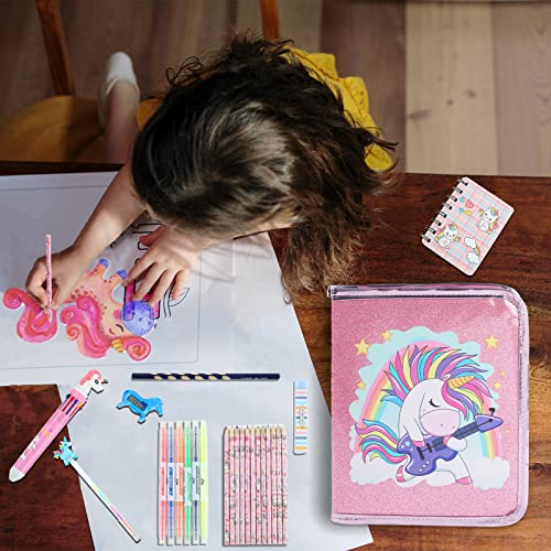 Premium Fruit Scented Markers Set Gifts for Girls Unicorn Pencil Case