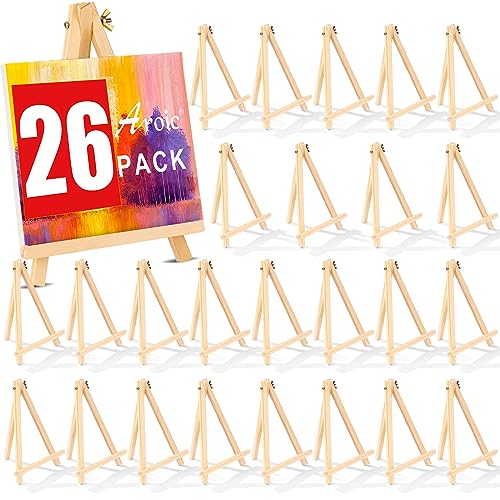26 Pack 9 Inch Wood Easels, Easel Stand for Painting Canvases - style: 26 Pack