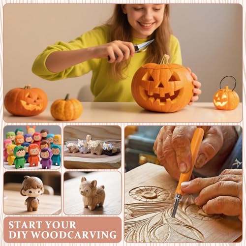 26 in 1 Wood Carving Tools Kit for Beginners | Complete Woodworking Tools Set, Wood Whittling Starter Kit, 4 Wood Knives and 6 Chisels, For Woodworking DIY Hobby Projects