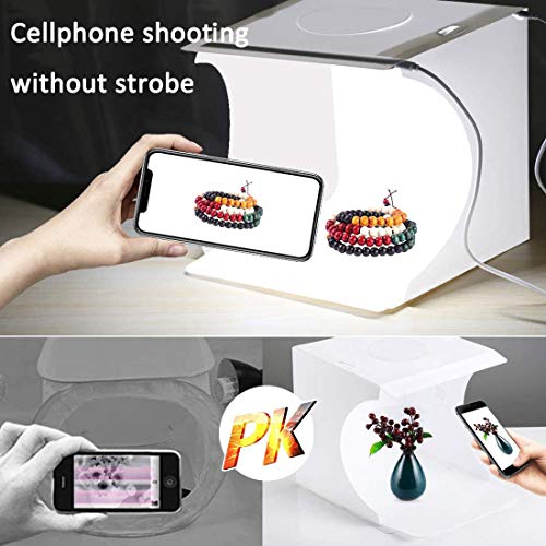Mini Photo Studio Light Box,Portable Folding Photography Light Tent kit with 40pcs LED Light + 6 Kinds Color Backgrounds for Small Size Products - size: 9 inch light box