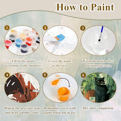 Cat Paint by Numbers Kit for Adults, Paint by Number for Adults 16x20 Inch - color: Smoking Cat (16x20 in)