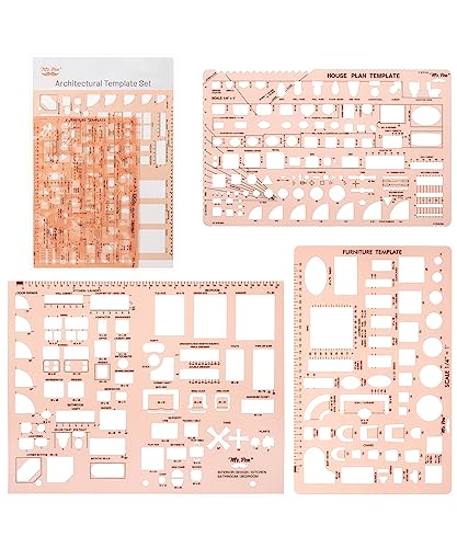 Mr. Pen- House Plan, 3 pcs, Interior Design and Furniture Templates - color: Pink, size: 3 pcs