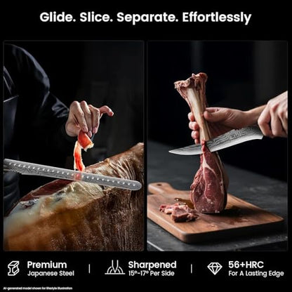 SYOKAMI Brisket Slicing Knife Set, Carving & Boning Knife for Meat & Turkey - size: 2 PCS Set