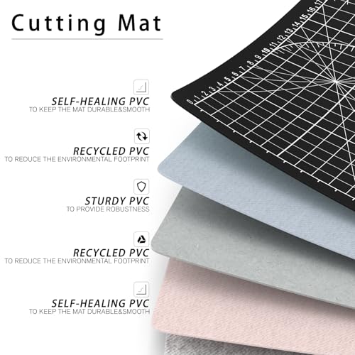 DIYSELF 12in×18in Self Healing Cutting Mat, A3 Fabric Craft Mat - color: Black, size: 18"L x 12"W
