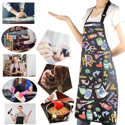 MBMSO Painting Artist Apron with Pockets Artist Painter Gifts Art Lover Gift for Art Teacher Student Painter Apron Waterproof - color: Love Art A-black6
