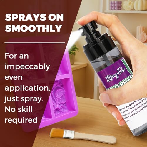 4Oz Mold Release Spray for Candle Making and Epoxy Resin, Fast-Drying Silicone Oil Releaser, Non-Stick Professional Mold Release Agent, Promotes Mold Longevity, Withstands High Temperature