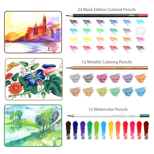 Smilo 76-Piece Art Supplies Sketching Kit with Sketchbook and Travel Case | Graphite Charcoal Watercolor Metallic and Woodless Pencils, Art Knife, Sandpaper Block, Drawing Set for Adults and Beginners - style: 76pcs Art Supplies