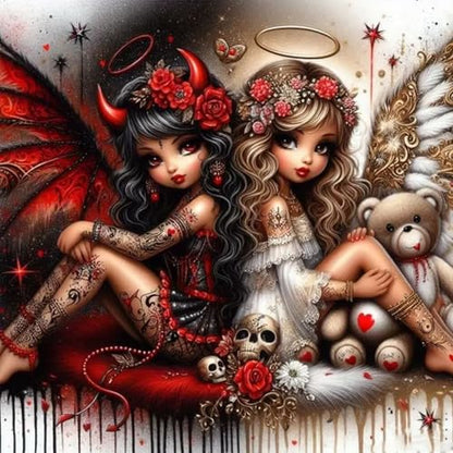 Zythron Diamond Art Kits for Adults,Angels and Demons Diamond Painting Kits - color: Angels