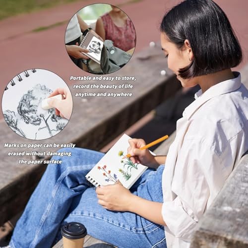 UZLU 6 Pcs Sketchbook Bulk 9 x 12 in 600 Sheets Top Spiral Bound Sketch Pad Drawing Paper 100 Sheets Each Acid Free Mixed Media Sketch Book 68lb/100gsm Art Supplies for Beginner Artist - size: 9x12in