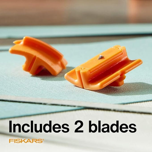Fiskars Trimmer Replacement Blades, Precision-Ground Steel for Clean Cuts, Refill Carriage for 9" & 12" Personal Trimmers, Two Pack, Orange - size: 2-Pack, style: Style G