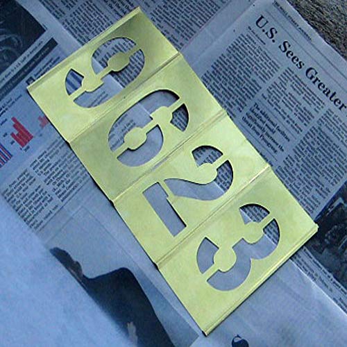 Deezio 3 Inch Brass Number Stencils, Numbers and Punctuations Stencil Kit - 15 Piece Set - size: 3inch(15piece)