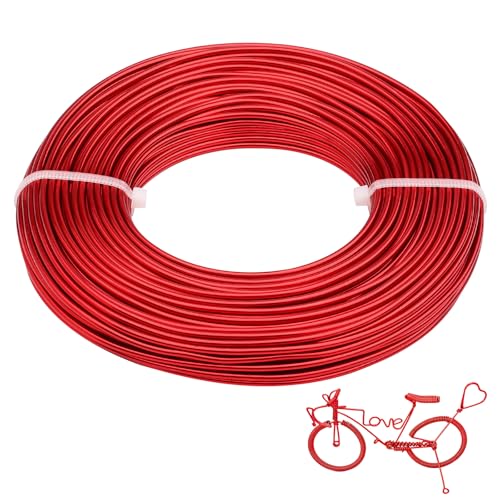 12 Gauge Aluminum Craft Wire for Jewelry Making, 32.8FT Bendable Metal Wirefor Bonsai Armature(Red) - color: Red