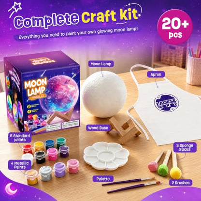 Paint Your Own Moon Lamp Kit, 3D Moon Night Light, Crafts for Kids Age 4-12 - style: Moon