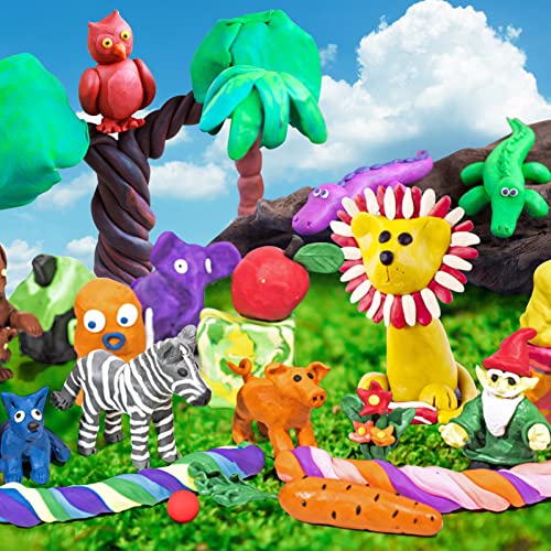Air Dry Clay, 96 Colors Modeling Magic Clay for Kids | Includes Tools, Soft & Ultra Light, Ages 3-8+ Years, Boys & Girls - color: 96 Colors