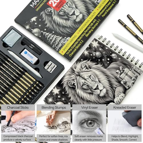 MARTCOLOR Drawing Sketching Pencil Set, 20 Pack Graphite Pencils (14B-4H)