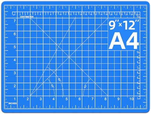 DIYSELF 9in×12in Cutting Mat, A4 Self Healing Craft Mat for Sewing - color: Blue, size: 12"L x 9"W
