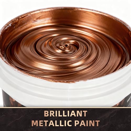 Falling in Art 33.8 Oz Heavy Body Copper Metallic Acrylic Paint, Non-Toxic | Art Craft Paints for Canvas, Wood, Clay, Fabric, Metal, Furniture - color: Copper