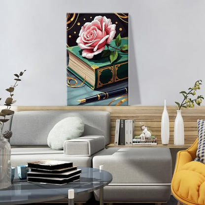 ATDMS Flower Paint by Numbers Kit for Adults with Frame, 8x12 Inch - color: Flower 275