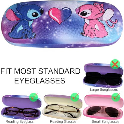 Cute Eyeglass Cases Hard Shell Storage Case Protective Box With Glasses Cloth Adjustable Glasses Strap Ear Grips Hook - color: Set3-1