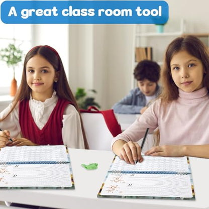 gisgfim Grooved Cursive Handwriting Workbook Magic Reusable Grooved Cursive Handwriting Practice Guided Tracing with Disappearing Ink Pens for Beginners Kids Learning Activities Supplies (Number) - style: Numbers