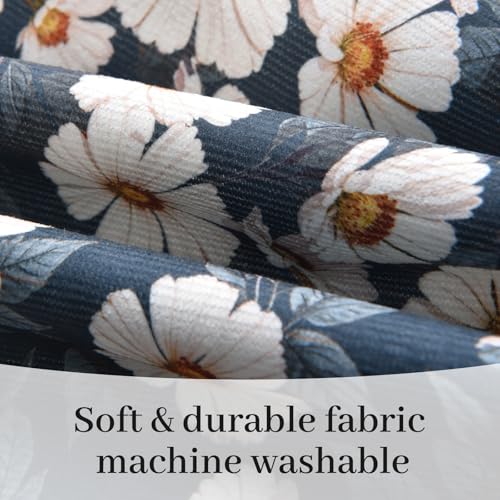 Cute Floral Apron for Women with Pockets, Cotton, Adjustable Straps - color: Dark Green