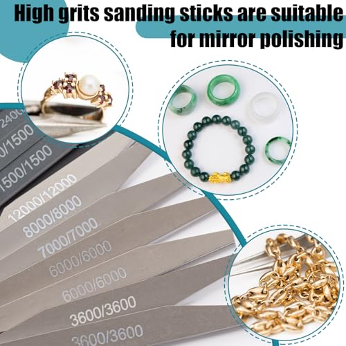 Honoson 10 Pcs Sanding Sticks for Plastic Models, High Grits, Double Angle - style: Double Angle Shape