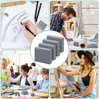 Chivertion 60 Pack Kneaded Eraser Bulk Kneadable Erasers for Artists, Drawing, Art Gum, Charcoal Pencils, Sketching Supplies