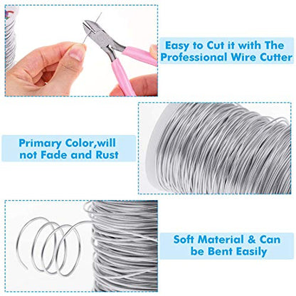 Anezus Bendable Craft Metal Wire - 540 Feet, 18 Gauge Flexible Beading Wire for Wreath Making, Jewelry Making, Floral (Silver, 1mm) - size: 18 Gauge(1 mm)