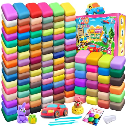 ESSENSON Air Dry Clay 120 Colors, Modeling Clay for Kids | DIY Molding Magic Clay, Gift for Kids - color: 120 Colors