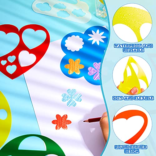 Epakh 16 Pcs Geometric Shape Stencils Set, 7.1 x 7.1 Inches, Stylish Style - color: Stylish Style, size: 7.1 x 7.1 Inches