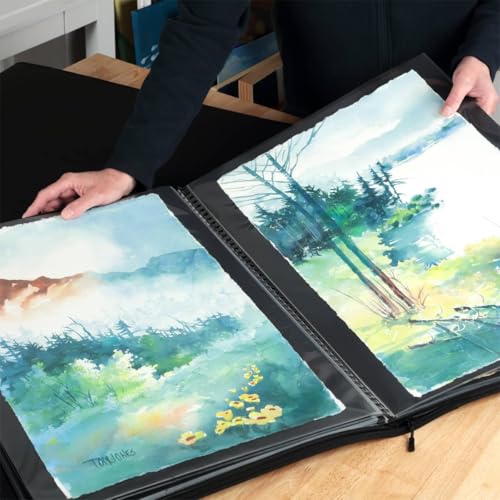 Picturesque Pro Presentation Refill Book 18x24 - Art Portfolio Folder for Artwork, Archival Storage Solution, Strong Spiral Bound Format w/ 20 Crystal Clear Pages and Acid-Free Divider Sheets - size: 18x24 in Refill