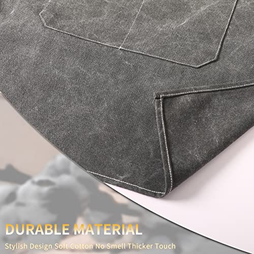 Tosewever 2 Pack Canvas Cross Back Chef Apron for Men Women with Pockets, Cotton Tool Aprons for Cooking Kitchen BBQ Artist - color: Grey