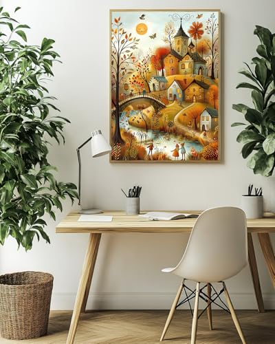 Fall Landscape Diamond Art Kits for Adults, Autumn Diamond Art 12X16 Inch - color: Landscape 10