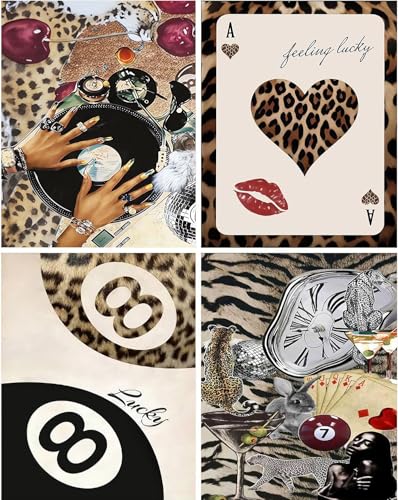 4 Pack Fashion Diamond Art Kits for Adults Diamond Painting Kit for Adults | Cute Fashion Modern 5D Diamond Dots Gem Art Crafts with Tools, Round Full Drill Crafts for Home Wall Decor-12X16in - color: DP03181, size: Round diamond painting