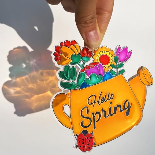 30 Set Spring Flower Butterfly Suncatcher Craft Kits, Spring Floral Crafts | Flower crafts for spring and summer, Easter parties, floral decor, butterfly themes, sunny windows, seasonal art projects - style: Flower