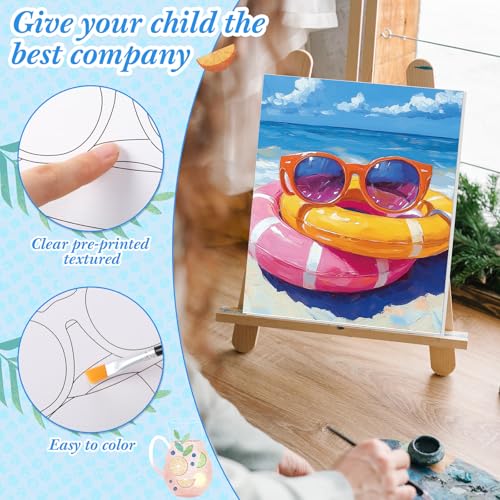 Sherr 12 Pcs Pre Drawn Canvas for Adults,Hawaiian Holiday,8 x 10 Inch | Pre Printed Canvas, Sip and Paint Party Canvas Painting Kit, for Holiday Painting Crafts Favor - size: 8 x 10 Inch, style: Hawaiian Holiday