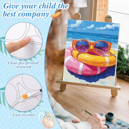 Sherr 12 Pcs Pre Drawn Canvas for Adults,Hawaiian Holiday,8 x 10 Inch | Pre Printed Canvas, Sip and Paint Party Canvas Painting Kit, for Holiday Painting Crafts Favor - size: 8 x 10 Inch, style: Hawaiian Holiday