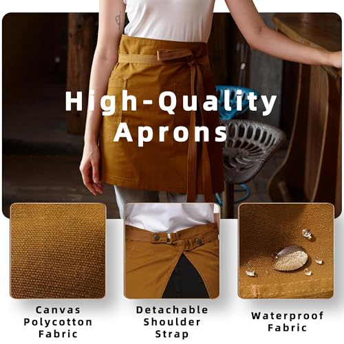 Waist Apron for Men Server Bistro Half 4251BY - color: Ginger, size: 1 Pack