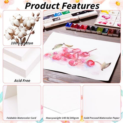 UZLU 150 Sets 4 x 6 Inch Watercolor Cards with Envelopes and Stickers - size: 4*6 in
