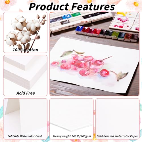 UZLU 150 Sets 4 x 6 Inch Watercolor Cards with Envelopes and Stickers - size: 4*6 in
