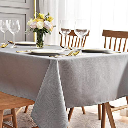 maxmill Square Tablecloth Swirl Design Water Resistance Antiwrinkle Heavy Weight Soft Table Cloth for Buffet Banquet Parties Event Holiday Dinner Square 52 x 52 Inch Light Grey - color: Light Grey, size: 52" x 52" (Square)