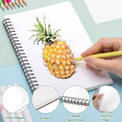 5.5 × 8.5 Inch Marker Paper Pad, 30 Sheets, 200gsm, Double-Sided | Bleedproof Acid-Free Paper, Smooth Surface, Spiral Bound, Tear-Off Pages, Works with Alcohol Markers, Pens & Acrylics - size: 5.5×8.5 Inch (1 Pack)
