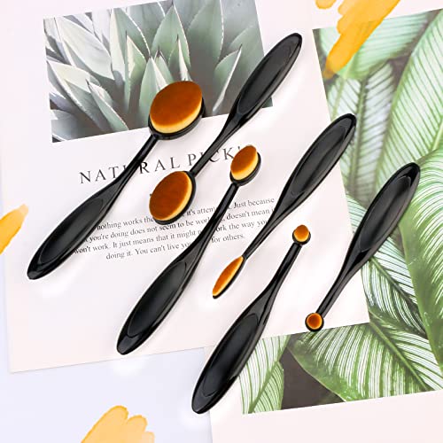 UNIMEIX 6 Pack Blending Brush for Card Making Crafting Ink Blender Brushes Set Tool Paper Background Brush Drawing (Brown) - color: Brown, size: 6 Pack Brush