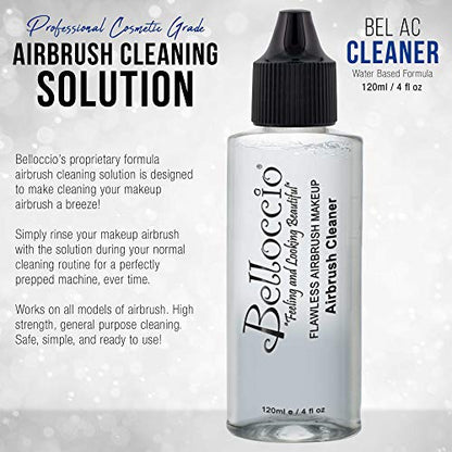 Belloccio 4 Ounce Bottle of Makeup Airbrush Cleaner | Cleaning Solution, Cleans Airbrush Makeup Foundation, Blush, Highlighter - Clean Cosmetic Makeup Brushes, Paint - size: 4 Fl Oz (Pack of 1)