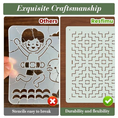 Texture Stencils for Crafts Reusable 16Pcs Stencils(5X5 Inch) - color: Texture 16